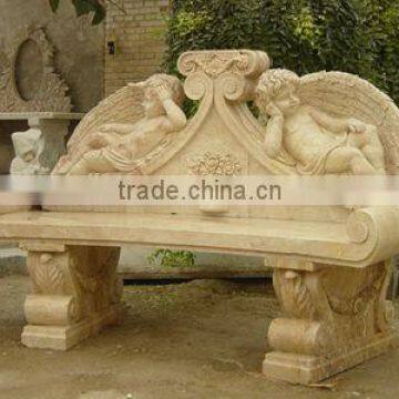 sandstone marble carved backed sculpture bench