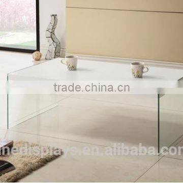 White Finish Glass Cocktail Coffee Table(CT-A-028)