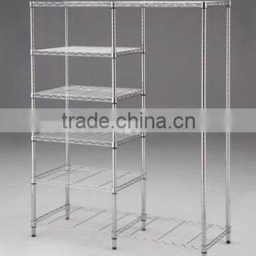 Chrome 6 tier metal wire Shelving units storage rack