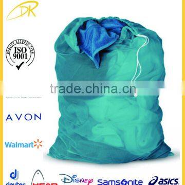 Cheap plastic mesh dirty laundry bag ,mesh laundry wash bag with drawstring