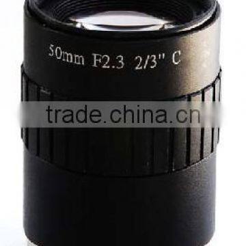 best selling 2/3" image 5.0 MP 50mm F2.3 Manual iris C mount Lens for traffic monitoring camera