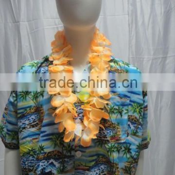 cheap price orange hawaii necklace flower lei