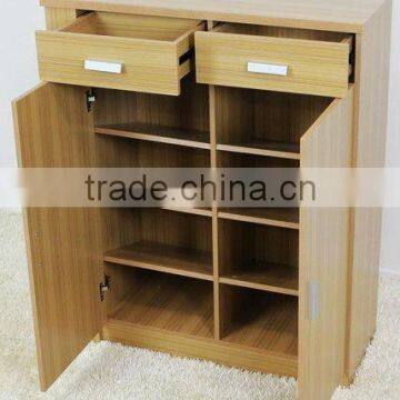 Cheap wooden shoe cabinet with 2doors and 2drawer