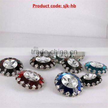 Modern style unique lace flower rhinestone press studs for garment accessories