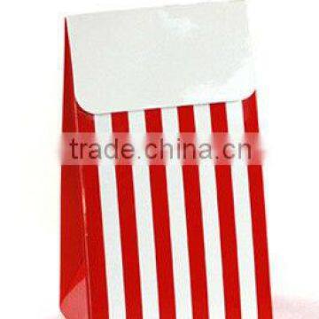 Party Styling Accessories Party Bags and Boxes White and Red Stripes Party Treat Boxes Paper 12pk