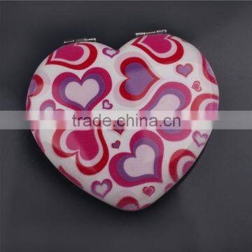 Heart Shaped Stainless Steel Powder Puff Mirror