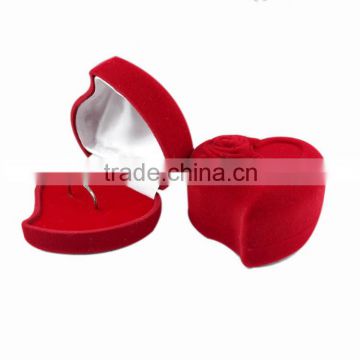 Hearts Design High End Velvet Cheap Red Ring Box Gift Boxes