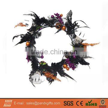Skull and Flower Colorful Wreath for Halloween Christmas Decoration
