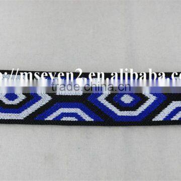 Reasonable Price 100% Polyester Non-elastic Navy/black Kintting Pattern Ribbon Trim