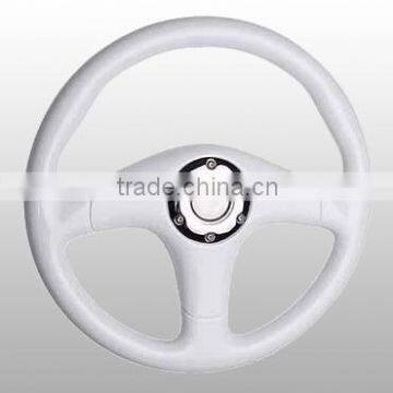 white steering wheel