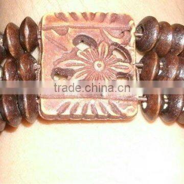 coconut and wood bracelet bead