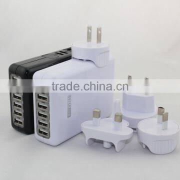 6 USB plug mobile phone travel charger