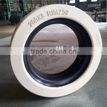 White Smooth Solid Tire Type and ISO Certification Tire for Lifing Platform photo-3