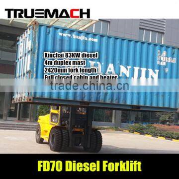 7Ton China Diesel Forklift With Full Cabin And Heater