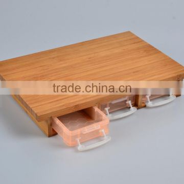 3 Drawers Vegetabel Wood Bamboo Cutting Board with Storage box