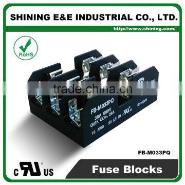 FB-M033PQ Panel Mounted 30A 3 Way Equal To Bussmann Class M Fuse Base