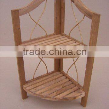wooden corner shelf
