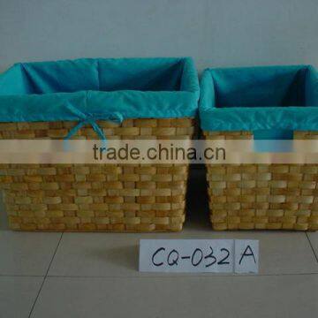 Hotsale multifunctional woven water hyacinth storage basket with spacer with cutting handle