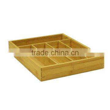 Store More 5-slot Bamboo Kitchen Utensil Drawer Organizer Tray photo-3