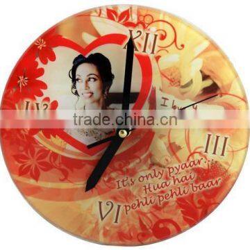 Sublimation Glass Picture Frame Clock Seven Wonders Of the World