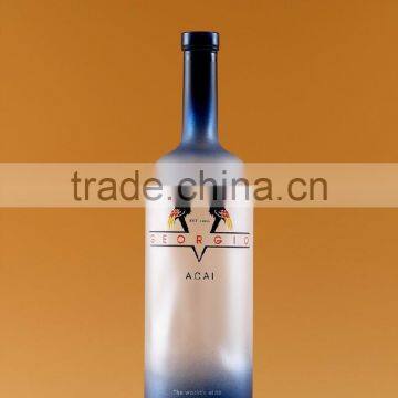color vodka bottle 750ml round shape with cork