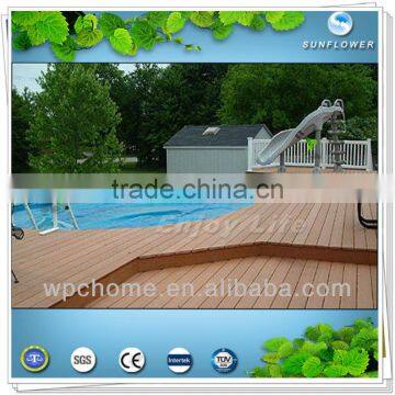 Teak Antiseptic Wpc Wood Plastic Composite Decking, Waterproof Laminate Flooring, Outdoor photo-2