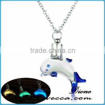 Fish Locket Glow In The Dark Pendant Glowing Luminous Light Up Christmas Necklaces