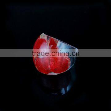 Hawaiian Preserved Real Flowers Resin Pressed Flower Ring photo-4