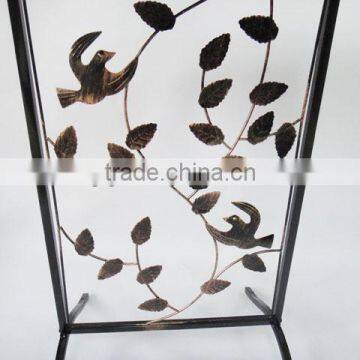 RH-4719 Hammered Wood Top Aviary Wrought Iron Metal Console Table photo-6