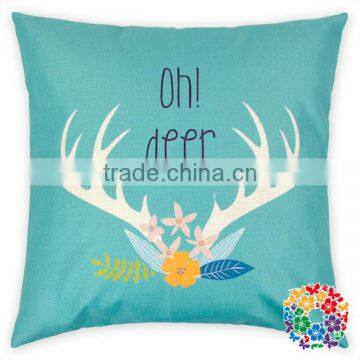 Christmas Santa And Deer Head Print 100% Cotton Pillow Covers Sofa Decorative Christmas Pillow Covers photo-3