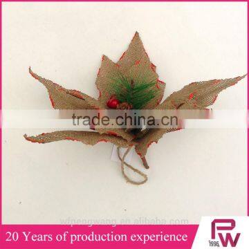 Bulk Buy Linen Poinsettia Flower Christmas Decorations photo-2