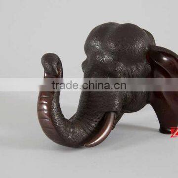 Bronze elephant head wall statue