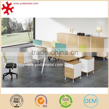 Classical modular MDF wood panel 4 people executive office table