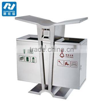 Stainless Steel Metal Outdoor Garbage Urban Dust Bin photo-5