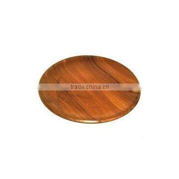 round wooden tray