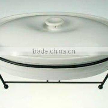 Ceramic Oval Casserole With Rack & Tealight photo-3