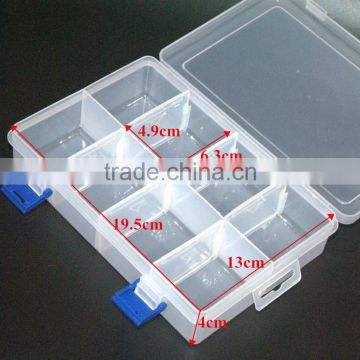 20cm Clear PP Plastic DIY Accessories Divider Box Jewelry Makeup Storage Box With 8 Compartments photo-3