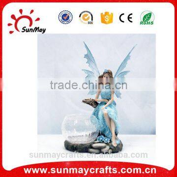 Custom high quality polyresin fairy solar garden figurines wholesale for sale