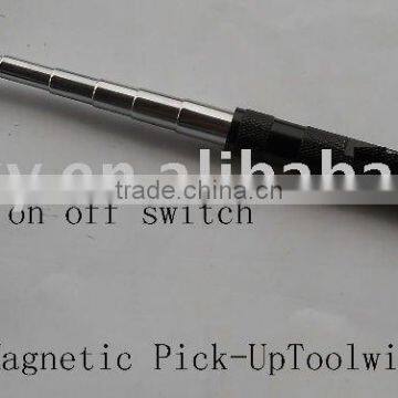 Flexible telescopic magnetic pick up tool with LED light