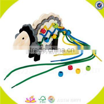 wholesale fashion kids wooden threading beads popular children wooden threading beads W11E046