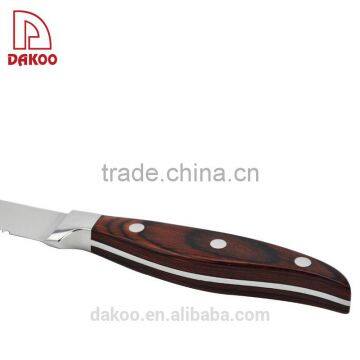 4.5'' Pakka Wood Handle With 3 Rivets Steak Knife photo-6