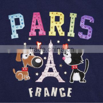 PARIS satin and glitter hot fix design