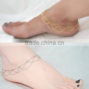 Simplify design women gold and silver anklet chain SP6055