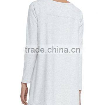 Scoop Neckline Longline Women's Tees/Hem Falls to Upper Thigh Loose Fit t Shirt for Ladies photo-2