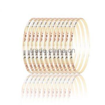 Half Round 4 MM Three Tone Plated Bangles