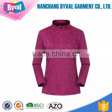 Wholesale Women Half Zip Plain Fitted Dry Fitted Shirts photo-2