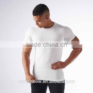 Top Quality 95% Polyester 5% Spandex Performance Cool Dry Fit Sports T Shirt Raglan Short Sleeve White Blank T-Shirt Wholesale