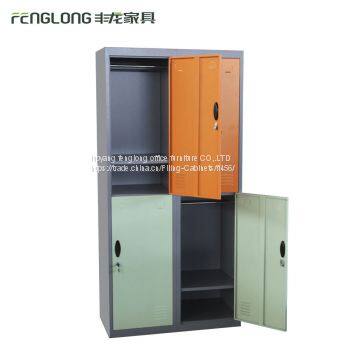 Луoyang Fenglong Дешевые раздевалки. 4-дверные нержавеющие металлические шкафчики для хранения с замками photo-4