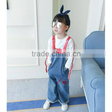 S17656A Classic Spring Autumn Children's Jeans Overalls photo-3