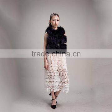 Myfur Lady Design Genuine Fox Fur Waistcoat Sleeveless Arctic Fox Fur Vest photo-2